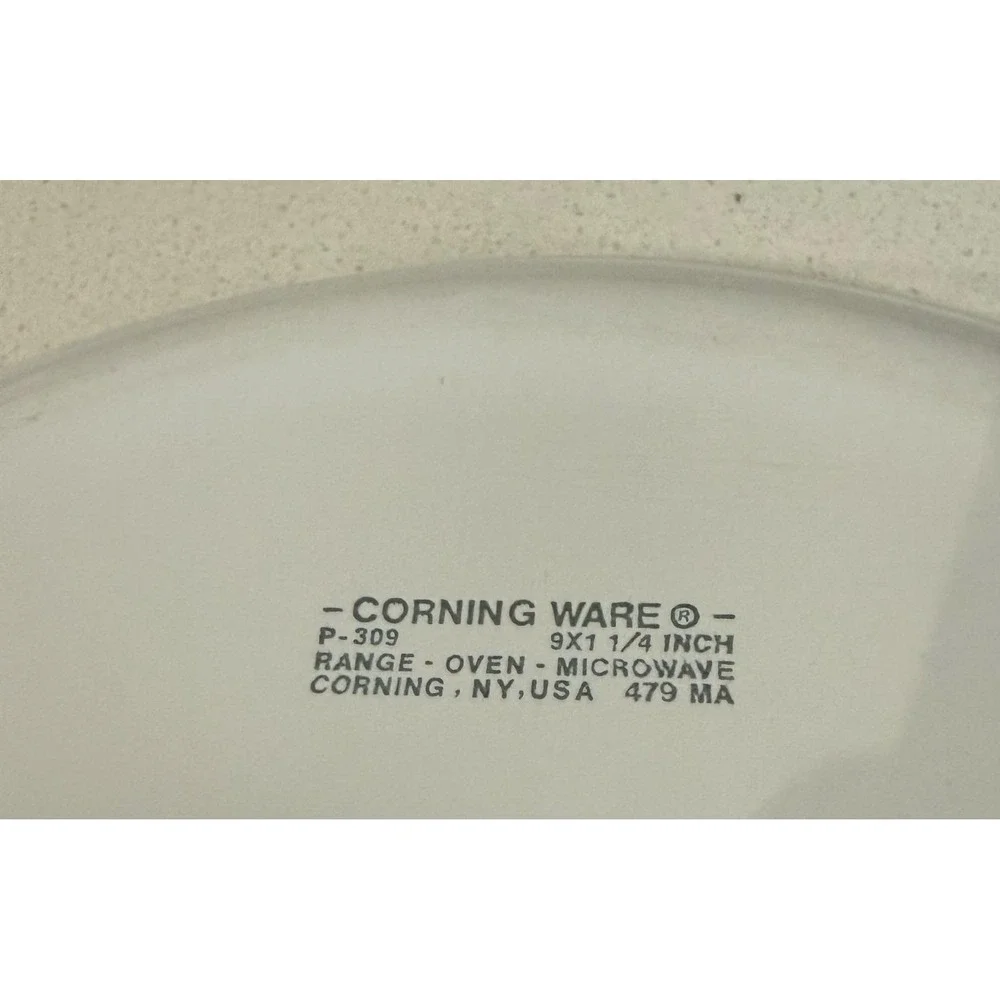 Corning Ware P-309 Blue Cornflower 9 Inch‎ Pie Plate Vintage Pyroceram USA Made